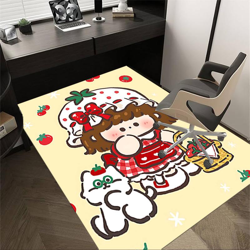 

1PC strawberry cat Extra Large Non-Slip Floor carpet, Office, family, bedroom, Studio - Large Area Rug Indoor Rugs, Vibrant Colors-A275 60cm by 90cm