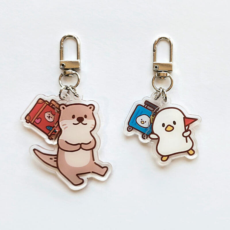 Acrylic travel keyring set of 2
