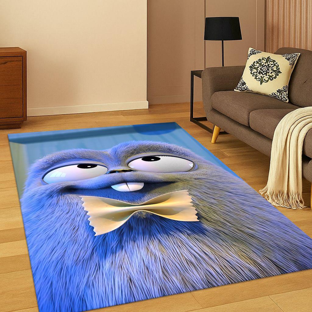 3D Grizzy and The Lemmings Cartoon Carpet Rug for Bedroom Living Room Sofa Home Decor,kids Game Area Rug Non-slip Floor Mat Gift