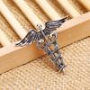 Retro Angel Wings Men Badge Pin Snake Brooches Lapel Medal Decoration