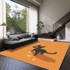 3D Cute Cat Orange Cartoon Area Rug Carpet Rug for Living Room Bedroom Sofa Playroom Doormat Decor Kid Non-slip Floor Mat