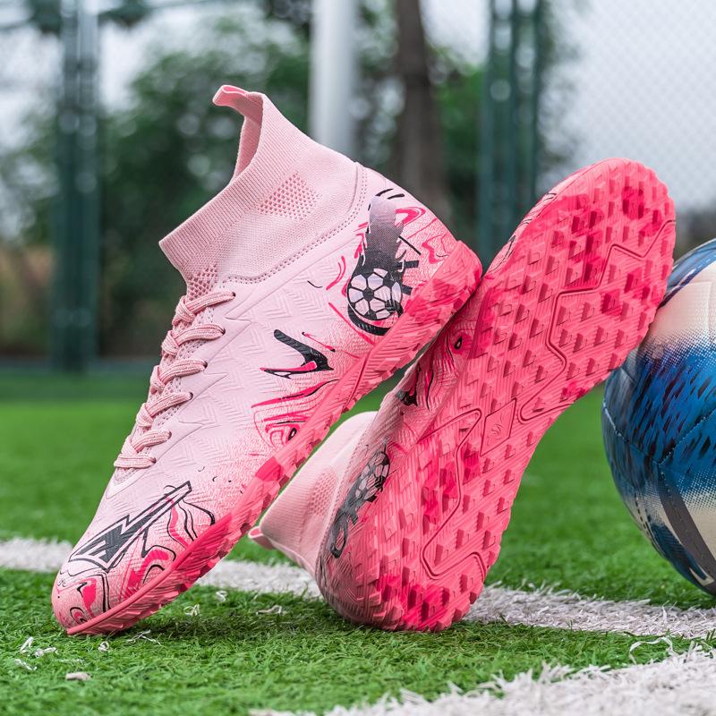 Scarpe da calcio alte uomo e donna tacchetti lunghi TF tacchetti spezzati scarpe da allenamento erba artificiale scarpe sportive giovanili
