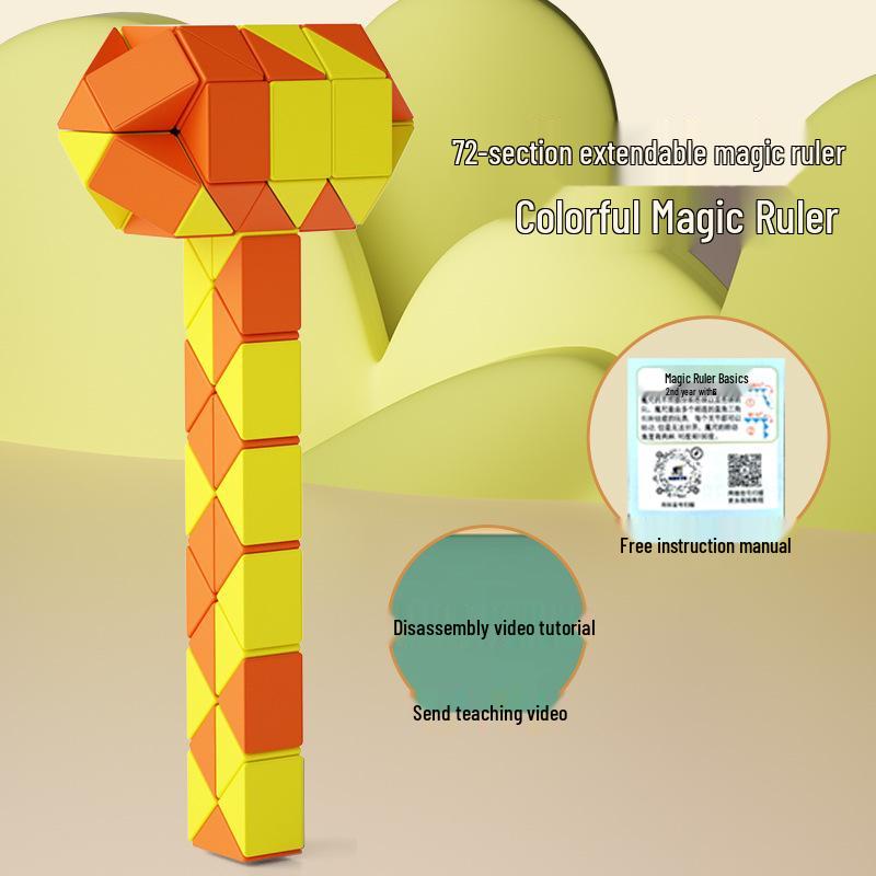 Folding Magic Ruler Set: Colorful Educational Toy for Kids - 24/36/48/60/72 pcs.
