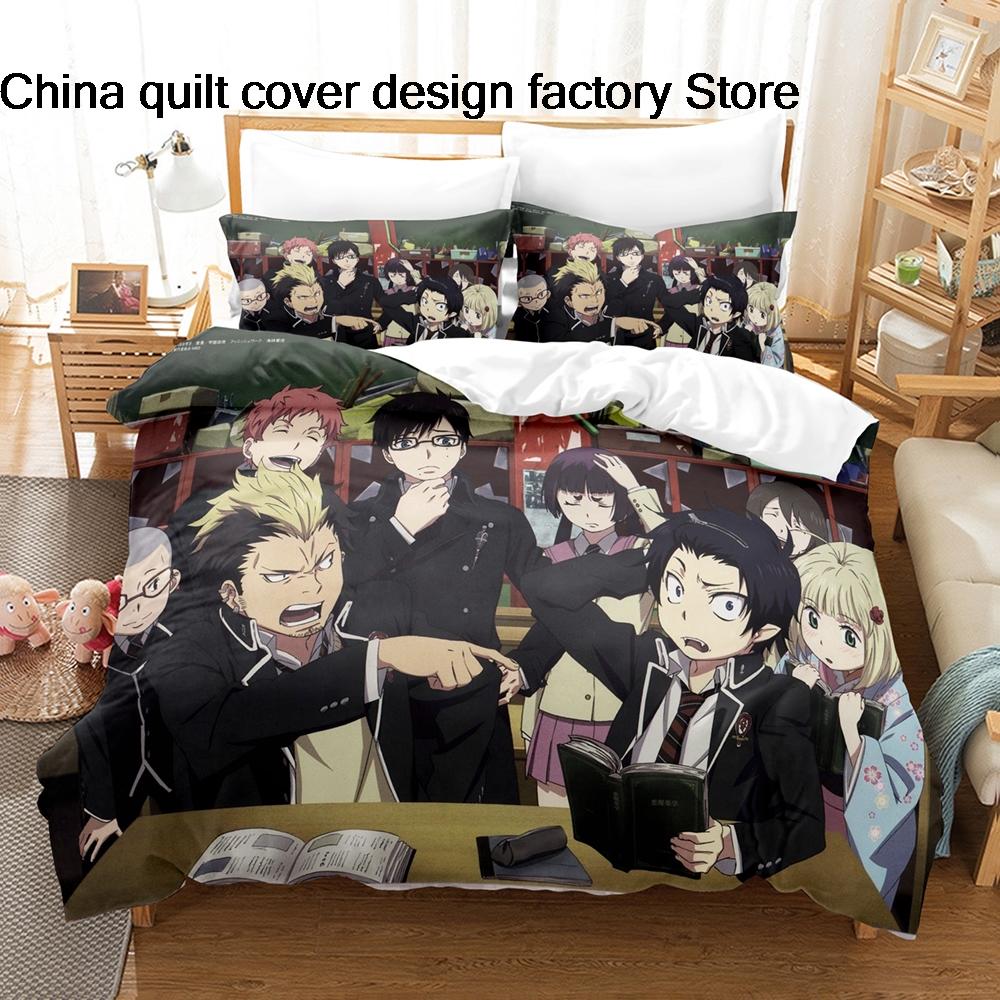 Bed linen 3D Print Anime Bedding Set 3Pcs Shonen Manga Duvet Cover Set with Pillowcases for Teens Fans Bedroom Decor bedding