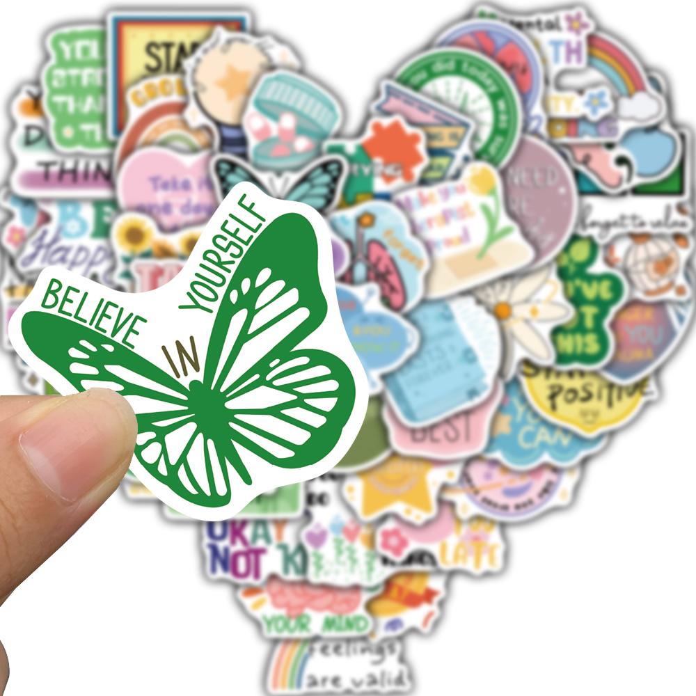 50PCS Mental Health Sticker Cartoon Laptop Luggage Diary Skateboard Coffee Harajuku Personalized DIY Phone Art Picture Stickers