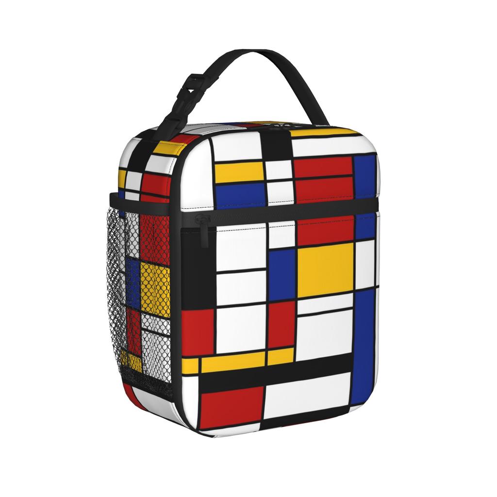Piet Mondrian De Stijl Insulated Lunch Bag for Men Women Food Bag Portable Cooler Thermal Bento Box For Picnic