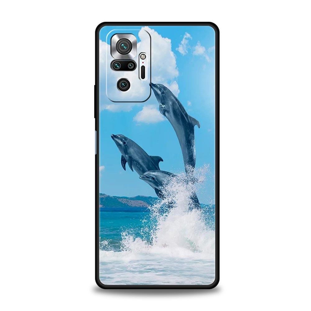 Ozean Tier Delfin Handyhülle Für Xiaomi Redmi Note 14 13 5G 10 11 12 Pro Plus 4G 14C 13C 12C 10C Schwarze Abdeckung