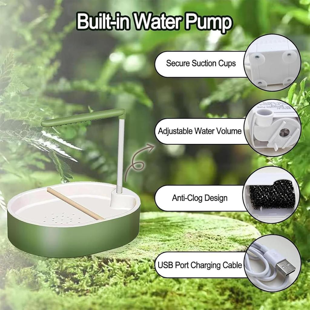 Parrot Shower with Adjustable Height and Flow Speed Plastic Bathtub for Pet Birds Lovebird Cockatiel Finches Cockatoo