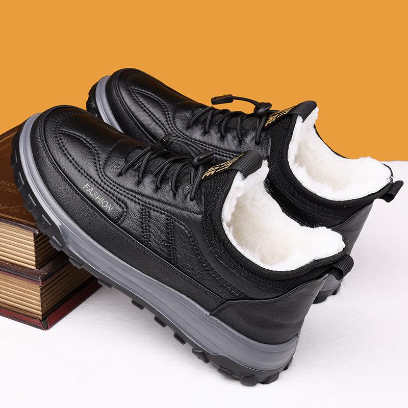 Cotton Shoes Men's New Winter Velvet Thickened Middle-aged and Elderly Cotton Boots Soft Sole Thickened Warm Dad Cotton Shoes