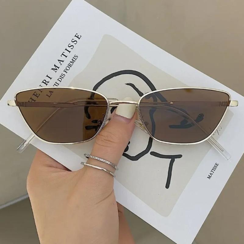 Fashion Small Square Sunglasses for Women and Men Metal Frame Shades Vintage Trendy Driving Sun Glasses Outdoor Travel Eyewea