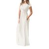 Women  Casual Pockets Short Sleeve Floor Length Dress Loose Party Dress