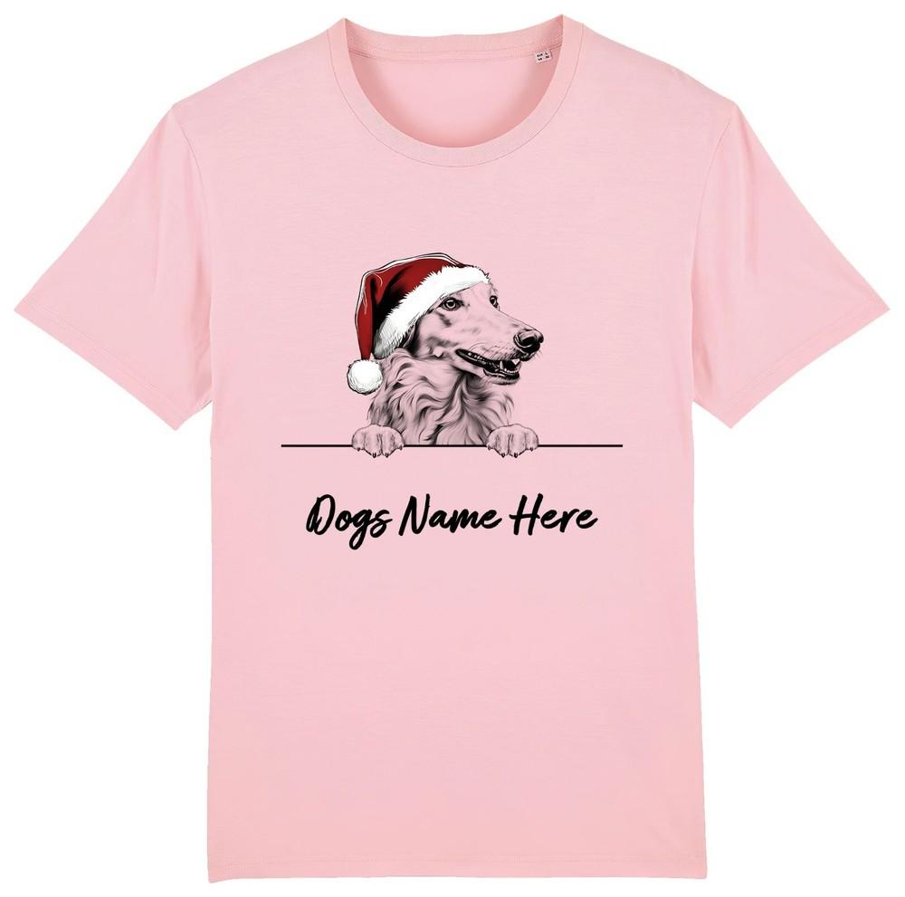 

БОРЗАЯ Персонализированная Рождественская Футболка с Собакой Мужская Женская Детская Имя Собаки Подарок Питомец 4XL