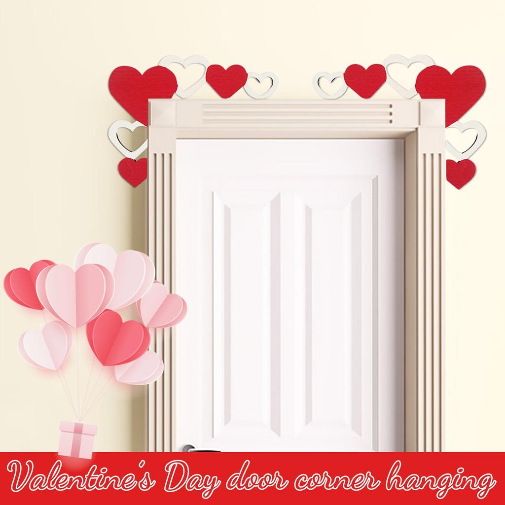 Valentine's Day Wooden Door Frame Decoration Pendant Festive Atmosphere Decoration Props Home Door Corner Decoration Wall Sticker