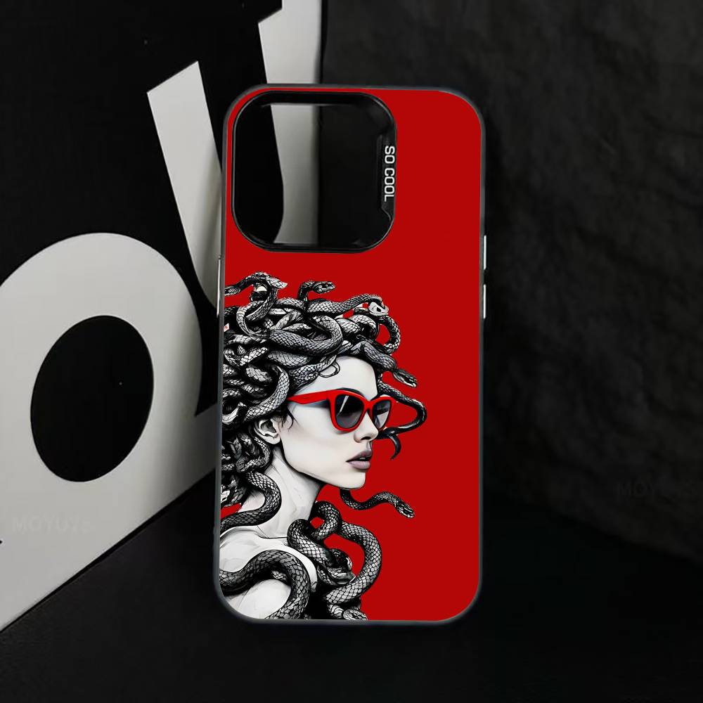 Medusa G-Mythology Phone Case For iPhone 17,16,15,14,13,12,11 Plus,Pro Max,XS,Colorful Silver Phone case Funda Cover