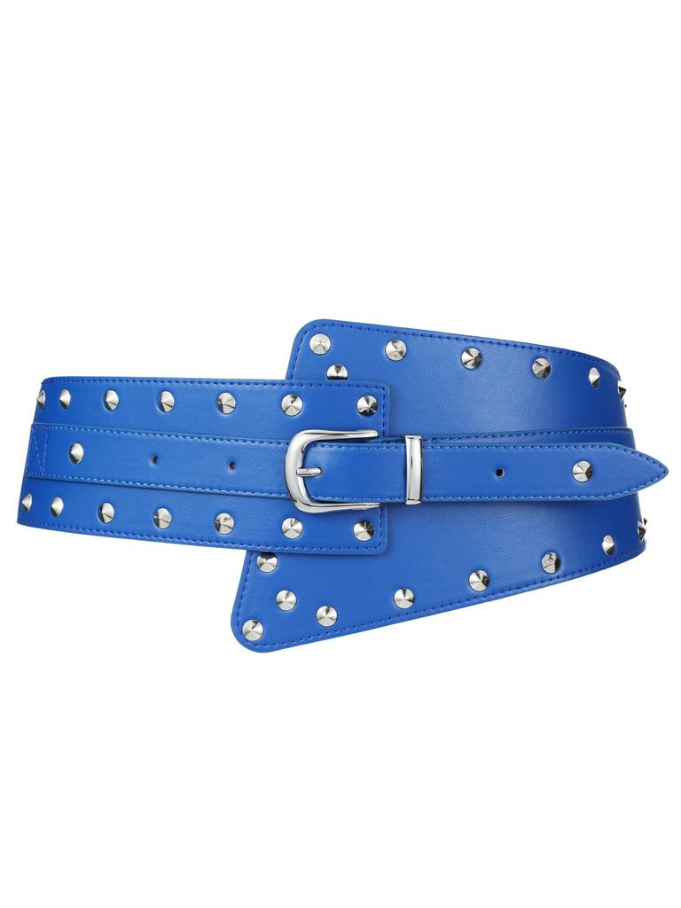 Vintage Belt Rivet Women'S Dress Shirt Decoration Elastic Elastic Extra Wide Waist Seal Belt