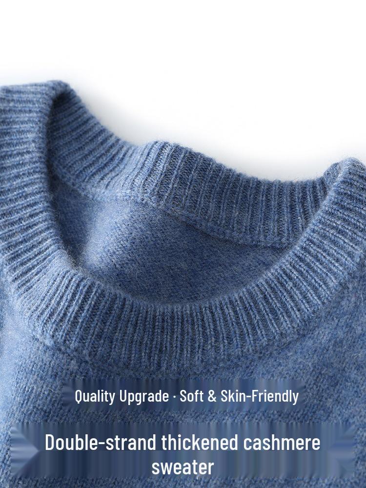 

Men s Round Neck Thickened Cashmere Sweater - Autumn/Winter Loose Fit, Versatile Base Layer L (61-70 kg)