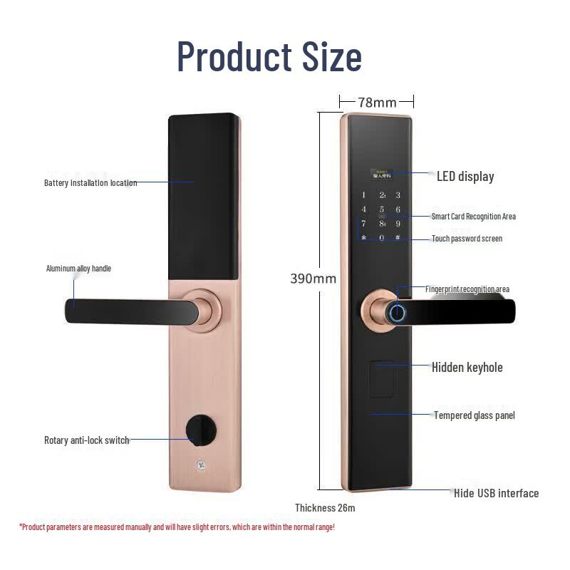 Realand Q6 Smart Fingerprint Door Lock CN Plug (adapter Included)