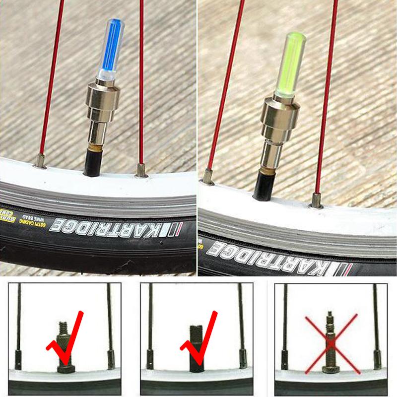 2/4Pcs Car Motorcycle Bicycle Tire Valve Caps Light LED Neon Flash Lamp Waterproof Tyre Universal Wheel Lights Car Accessories