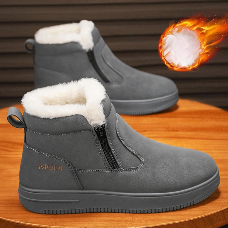 Men Boots Winter Shoes Waterproof Non-slip Fur Integrated Warm Thermal Shoes, Fleece Lined Outdoor Snow Boot Footwear