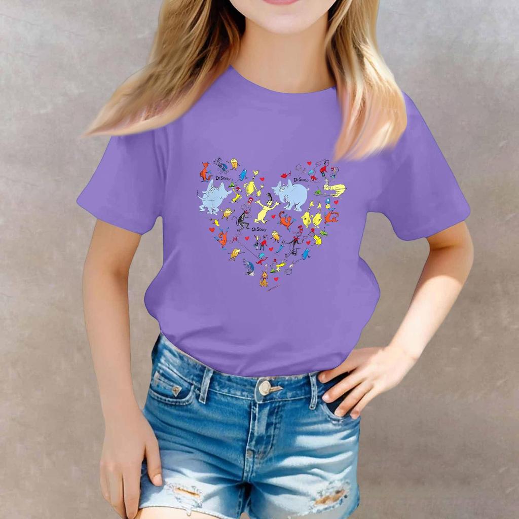 Toddler Boy And Girl T-Shirts Kids Top Girls Printed Short Sleeved T-shirt
