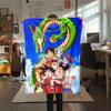 1PC Son Goku  Print Flannel Blanket, High Quality All Seasons, Home Decor, Warmth and Comfort, Perfect for Christmas Gifts