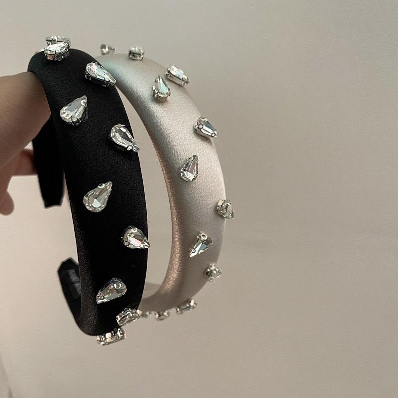 Leichter Luxus Schwerindustrie tschechischer Diamant Tropfen Seide Schwamm erhöht Haarband weiblich täglich Stirnband Haarschmuck weiblich