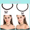 Elegant Korean Style Butterfly Choker Necklace With Lace Design For Women