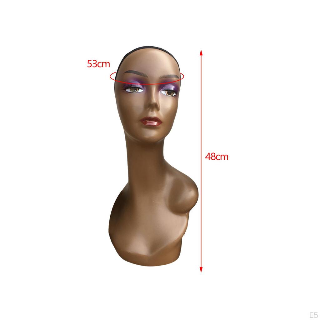 Elegantní dámská figurína hlava s nastavitelným stojanem na ramena pro vystavení šperků - Výška 48 cm