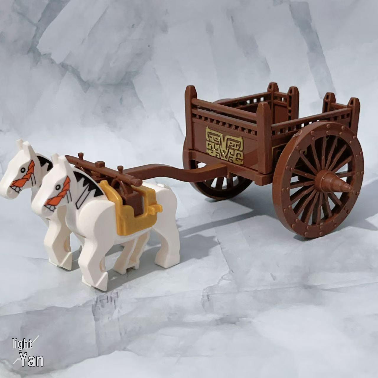 

Конструктор «Лошадиная повозка с мелкими деталями» - Совместим с минифигурками LEGO «Три царства»