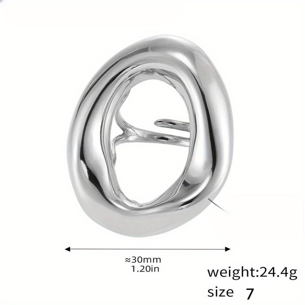 Ladies' Minimalist Thick Bottomed Ring, Hyperbolic Design Aesthetic Jewelry, Minimalist Temperament Ring Accessories.