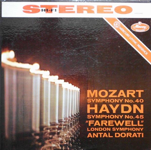 

LP Record WOLFGANG AMADEUS MOZART JOSEPH HAY Symphony No. 40 Symphony No. 45 SR90280 Mercury Mercur 1962 US Classical Used
