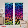 Flat Printing Drapes Rainbow Leopard Polyester Fabric Without Electricity Festive Wall Decor Use Booths Studio Props Curtains Set Of 2 Made