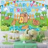 Capy Theme Birthday Backdrop, Cartoon Capybara Background Poster for Boy Girls Birthday Cute Capybara Themed Birthday Backdrop