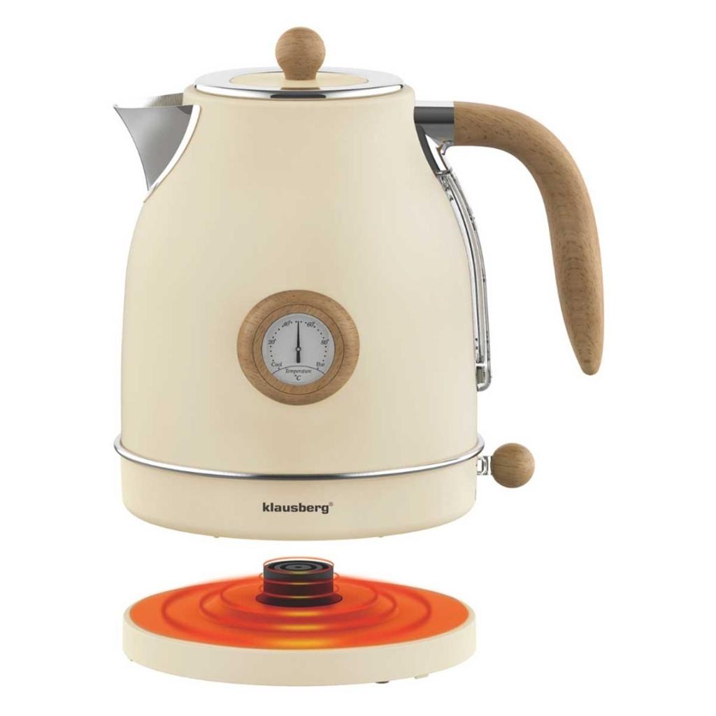 Electric Kettle 1.7L With Thermometer Klausberg Kb-9006 Retro