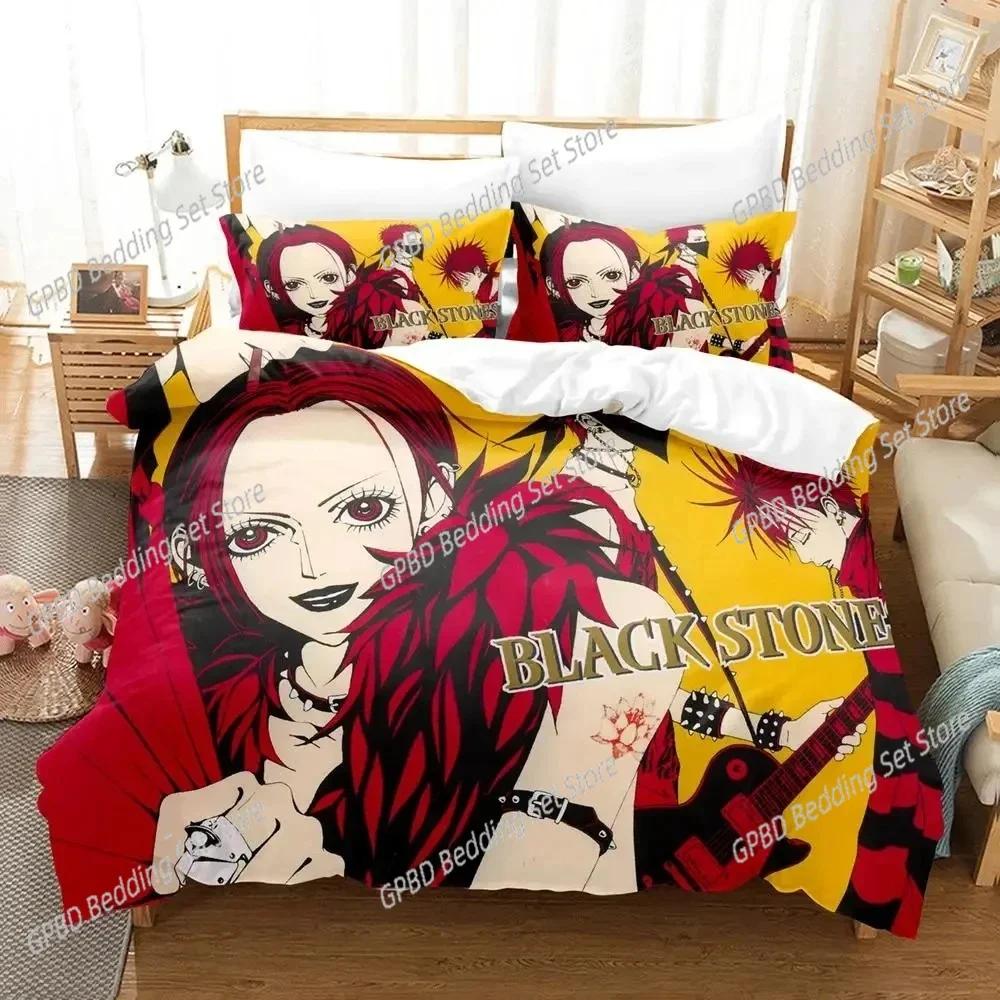 Anime Nana Black Stones Bedding Set For Bedroom Soft Modern Bedspreads Comefortable Kids Duvet Cover Quilt Cover And Pillowcase