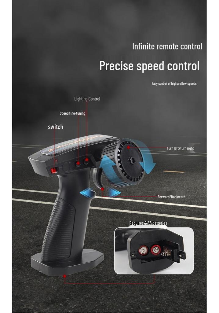 Half-Scale High-Speed Rechargeable RC Drift Car: 4WD, Electric Lights, Realistic Model Toy for Kids