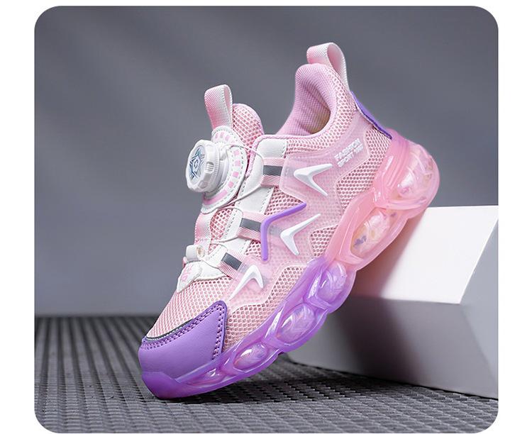 Boys' Lightweight Breathable Korean Style Rotating Button Sports Shoes for Spring