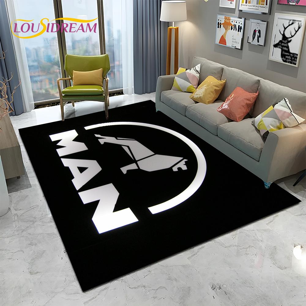 Muž Kamion Logo Série 3D Tisk HD Koberec pro Domácí Obývací Pokoj Ložnici Pohovku Rohožka Dekorace, Dětský Koberec Protiskluzová Podložka