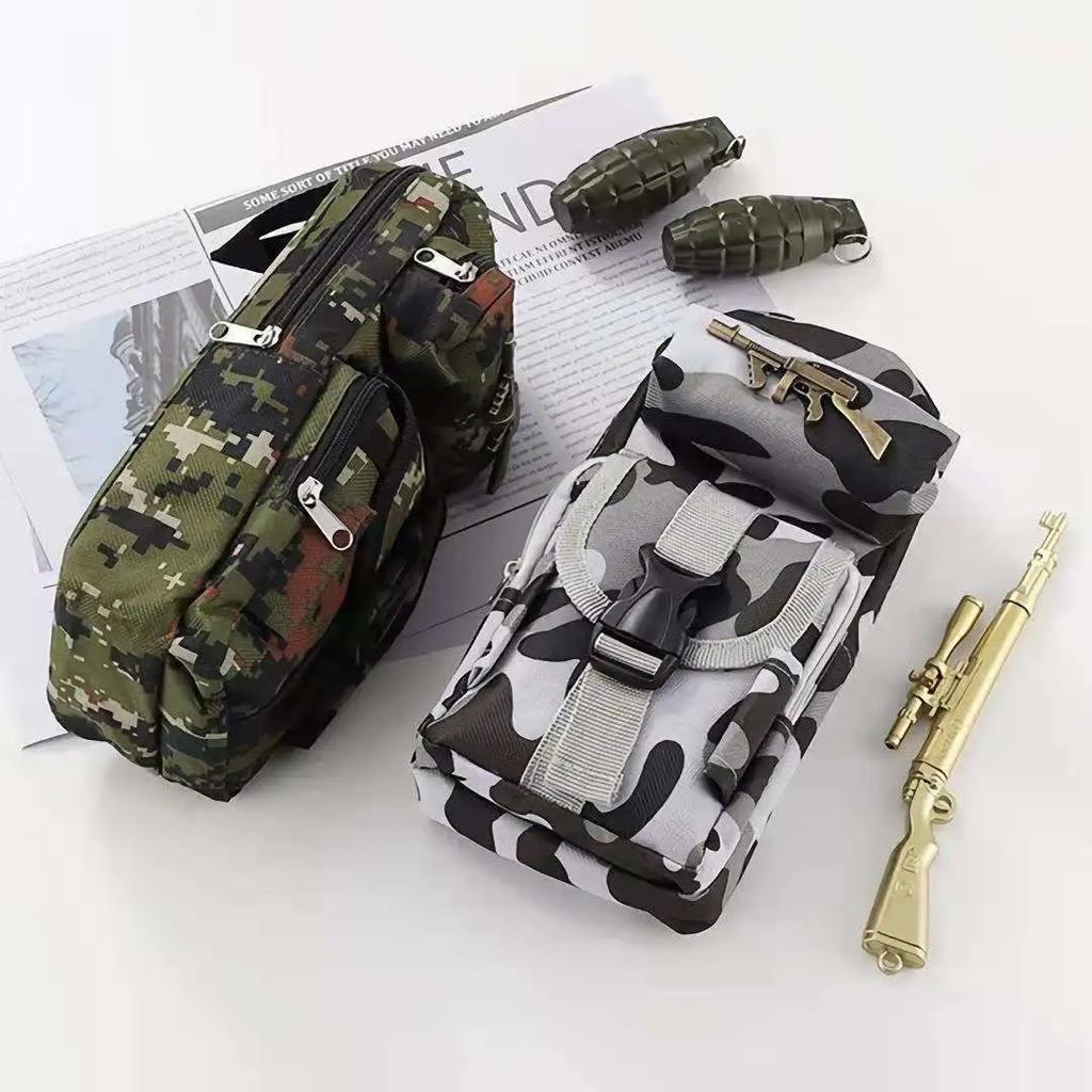 Mini camouflage pencil case stationery storage bag Military backpack pen case pencil bag pen bag