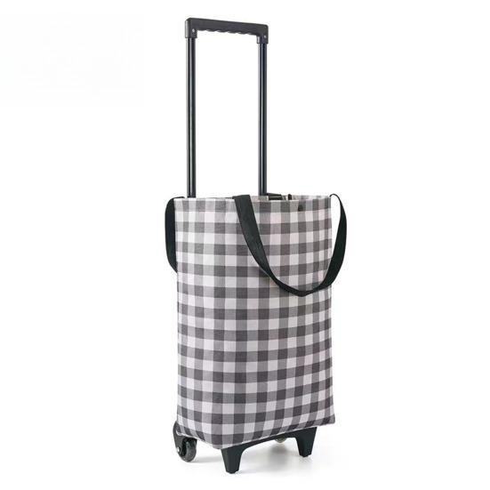 

Продуктовий візок з коліщатками Складний рухомий візок для покупок 2-в-1 Складана портативна сумка Водонепроникна телескопічна сумка-візок для підйому по сходах сірий