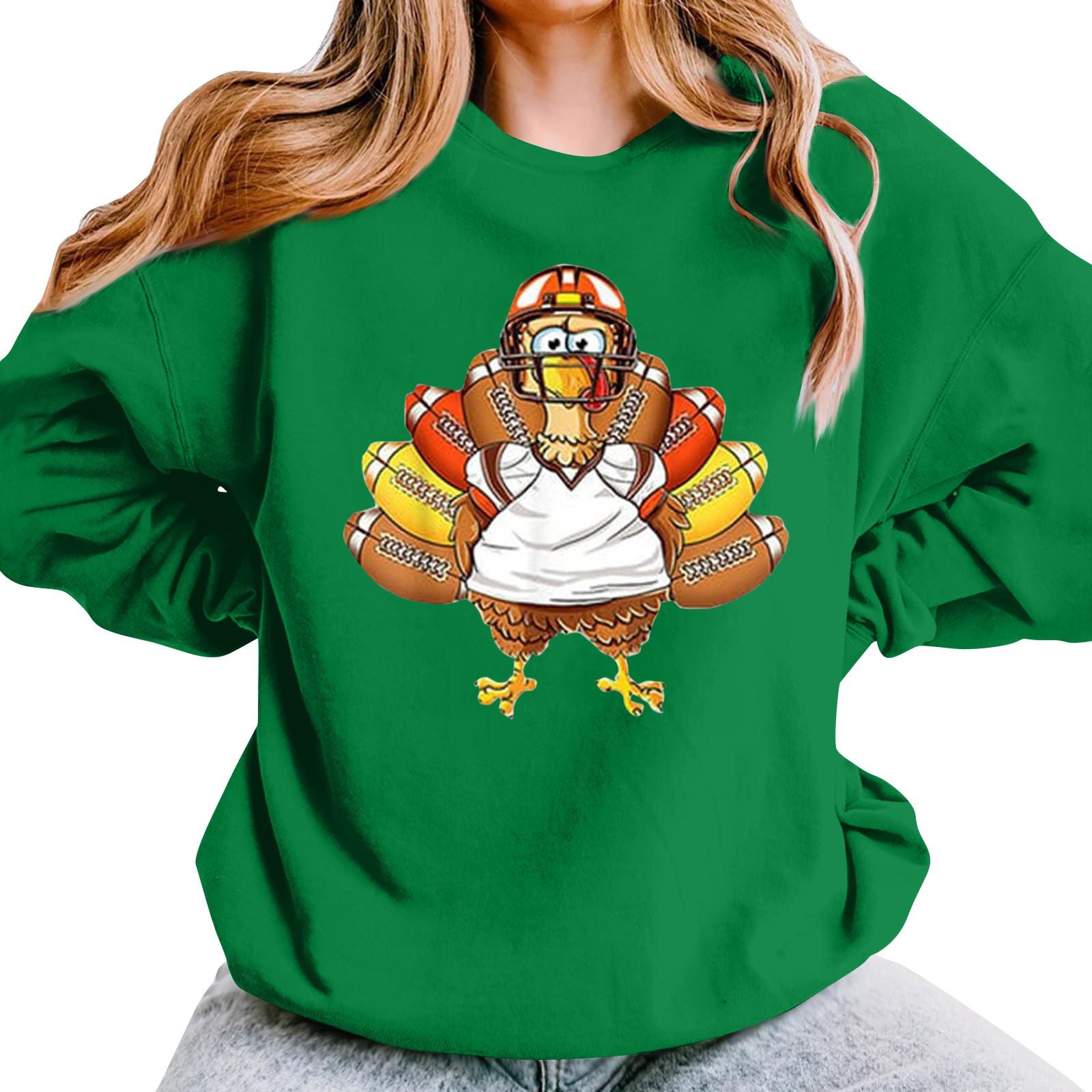 Женская повседневная мода День благодарения с принтом длинный рукав O-образный вырез — фото 13