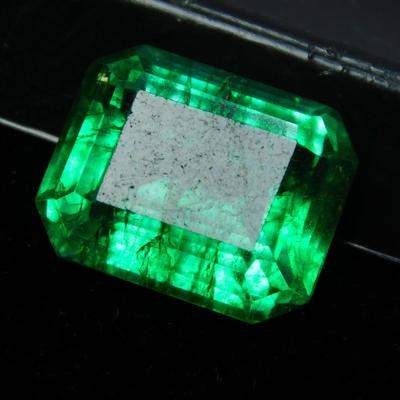 Φυσικό Κολομβιανό Σμαράγδι Κοπή Emerald 8 Καρατίων Πράσινο Πιστοποιημένη Ακατέργαστη Πολύτιμη Πέτρα