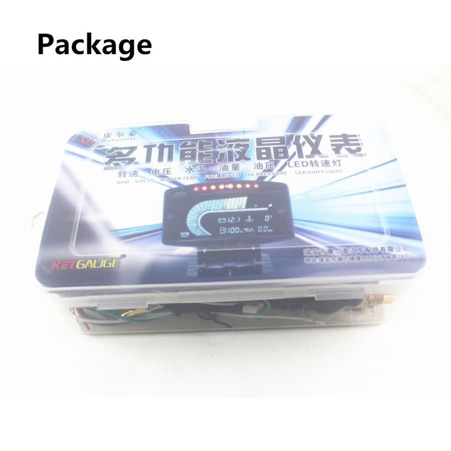 5 Function 12v/24v Truck Car Oil Pressure Gauge + Volt Voltmeter + Water Tempera
