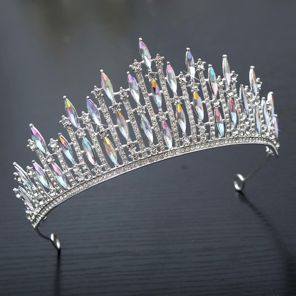 1pc Luxury Bridal Crystal Crown Zircon Wedding Tiara Hair Luxury Heirloom Headpiece for Bride Boho Photoshoot Royal Theme Events