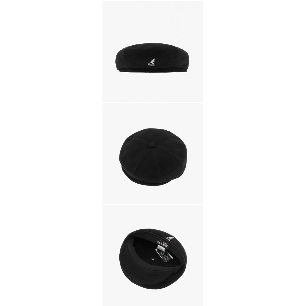 Kangol K3164ht Black Hawker Wool Newsboy Cap Octagonal Hat