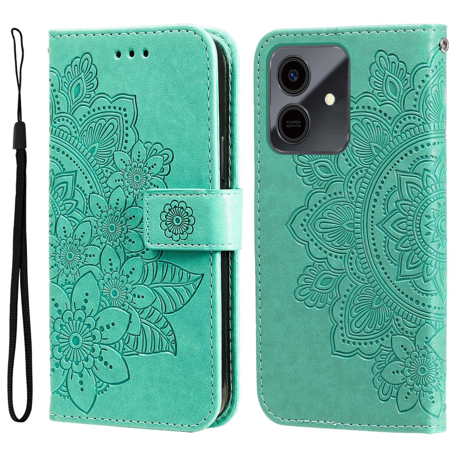

For Honor Play10 4G Case Floral Pattern PU Leather Wallet Stand Phone Cover
