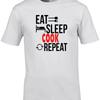 Cook T Shirt Eat Sleep Repeat Idea Present Unisexs Chef Food Kitchen