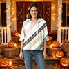 Women's Halloween Print Hooded Top, Loose Fit Casual 3/4 Sleeve Pullover Shirt