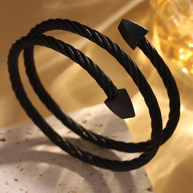 Steel Wire Opening Arrow Women's Simple Niche Design Wrapped Three-layer Jewelry Bracelet