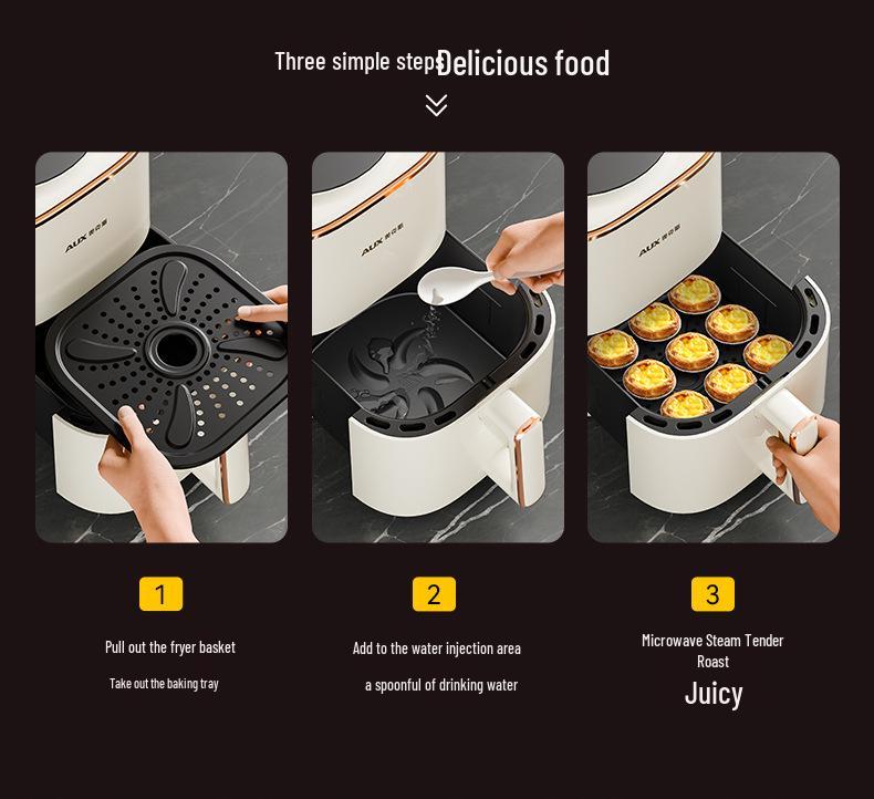 AUX 2024 Smart Visuell Multifunktionaler Ölfreier Heißluftfritteusenofen
